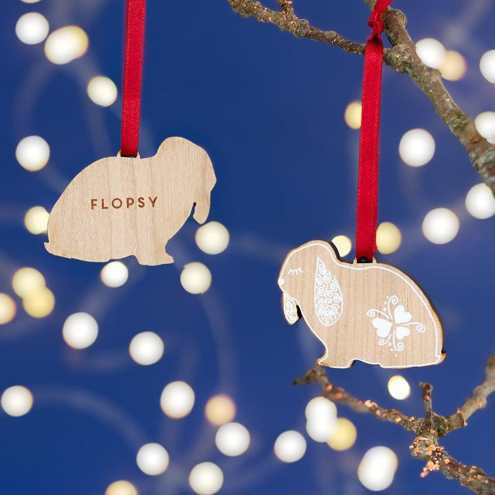 Gingerbread Rabbit Personalised Christmas Decoration