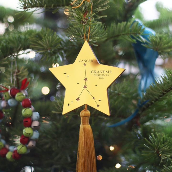Gold Star Sign Christmas Constellation Tree Decoration