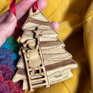 Hanging the Star Personalised Christmas Tree Decoration