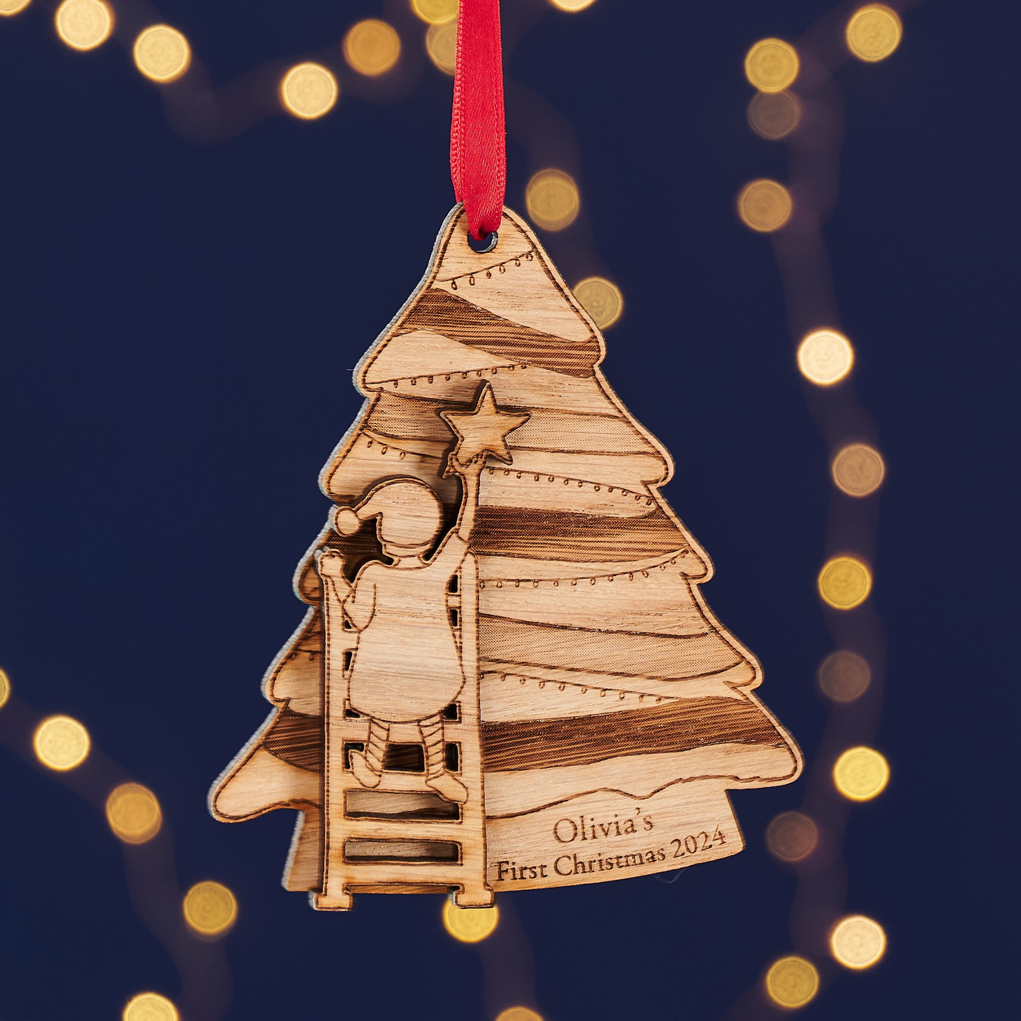 Hanging the Star Personalised Christmas Tree Decoration