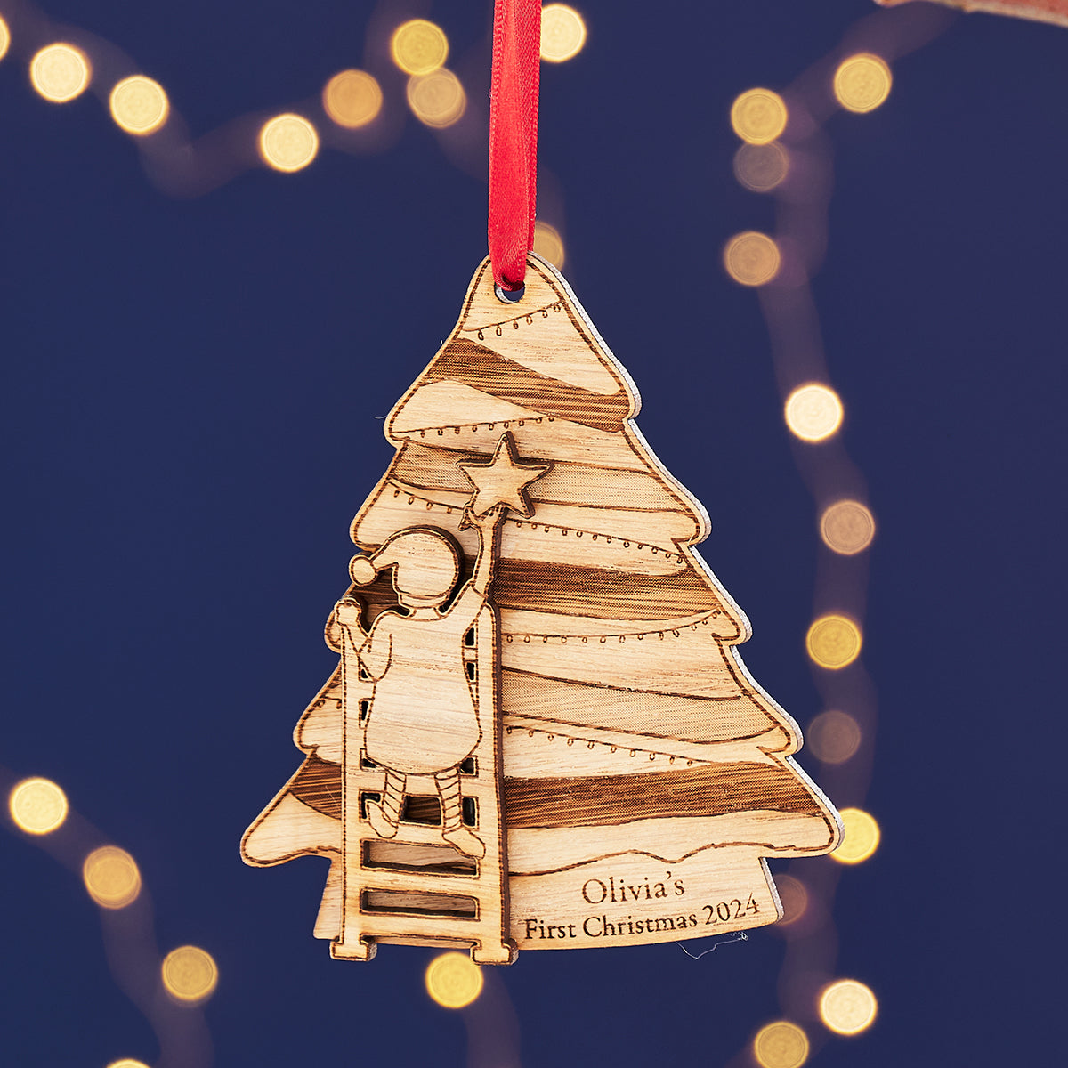 Hanging the Star Personalised Christmas Tree Decoration