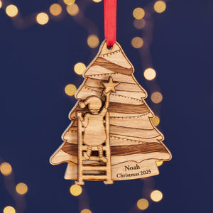 Hanging the Star Personalised Christmas Tree Decoration