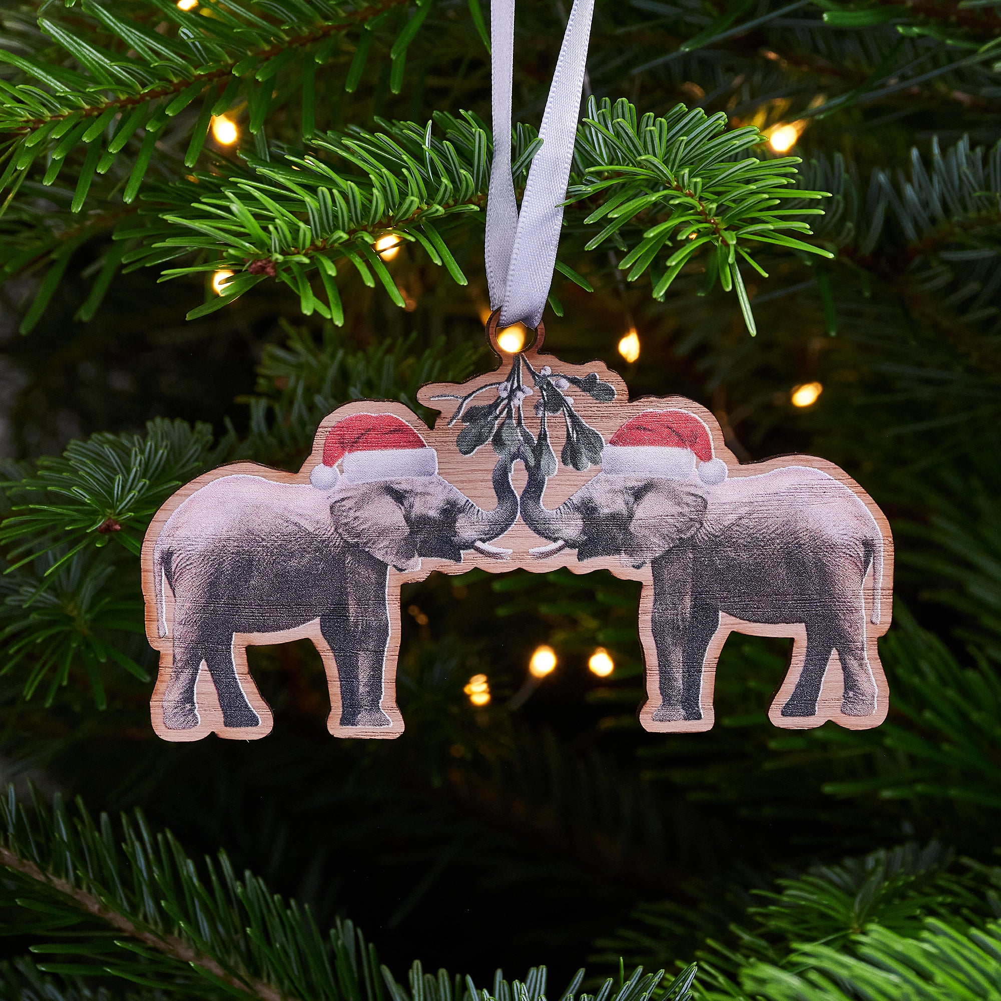 Kissing Elephants Christmas Tree Decoration