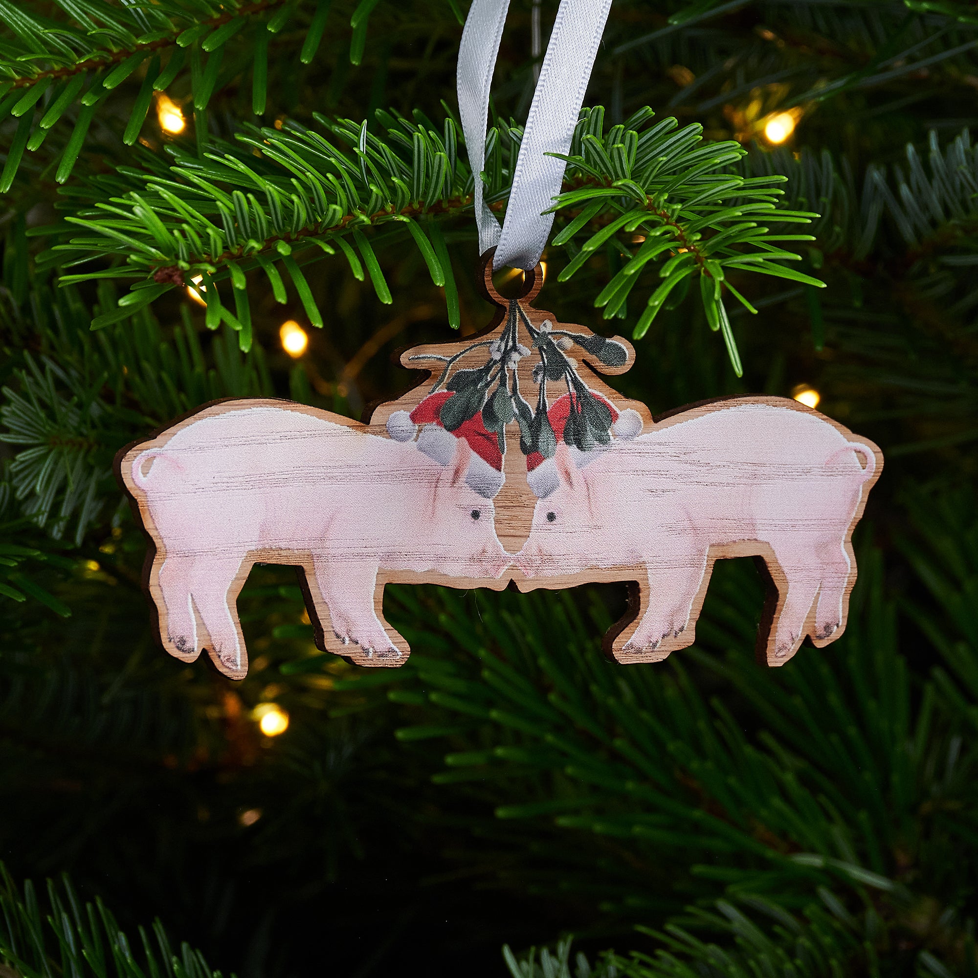 Kissing Pigs Christmas Decoration