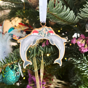 Kissing Dolphins Christmas Decoration