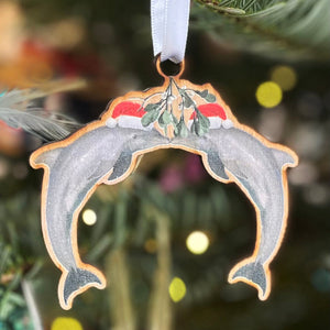 Kissing Dolphins Christmas Decoration