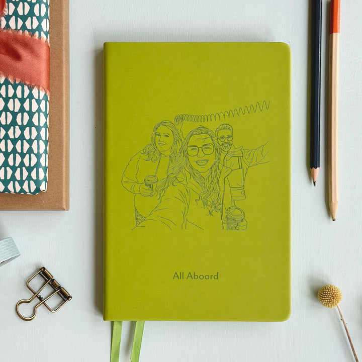 Personalised Line Drawing Photo Notebook