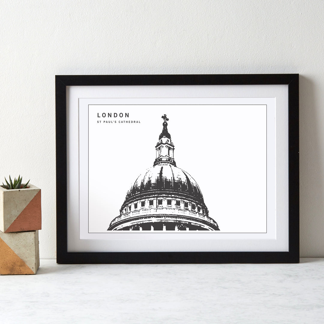 Monochrome City Landmark Art Print