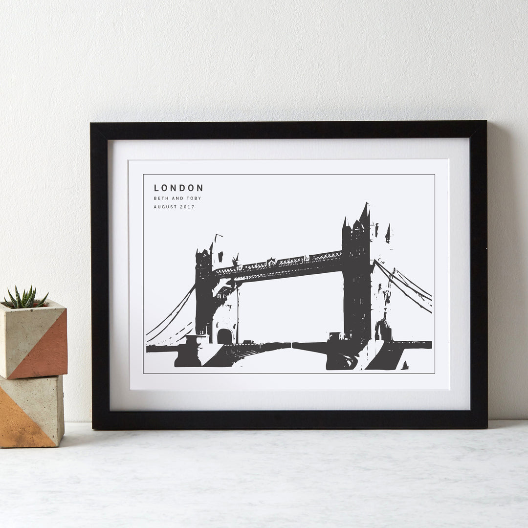 Monochrome City Landmark Art Print