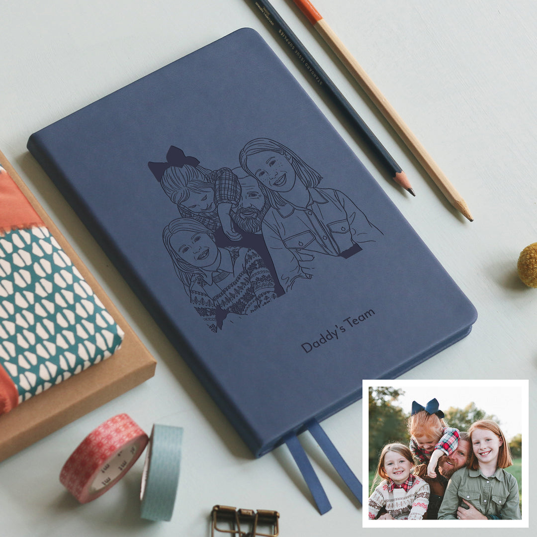Personalised Line Drawing Photo Notebook