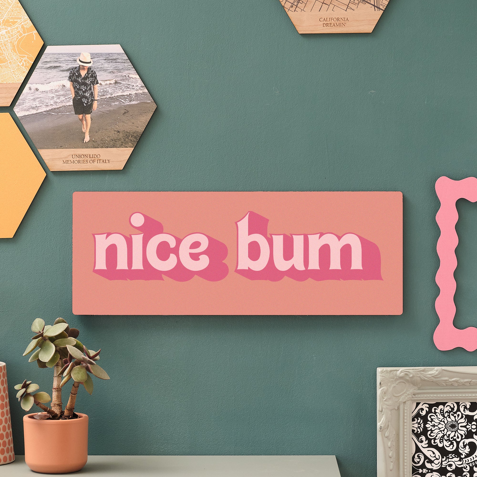 Nice Bum Wooden Wall Art - perfect hallway joy!