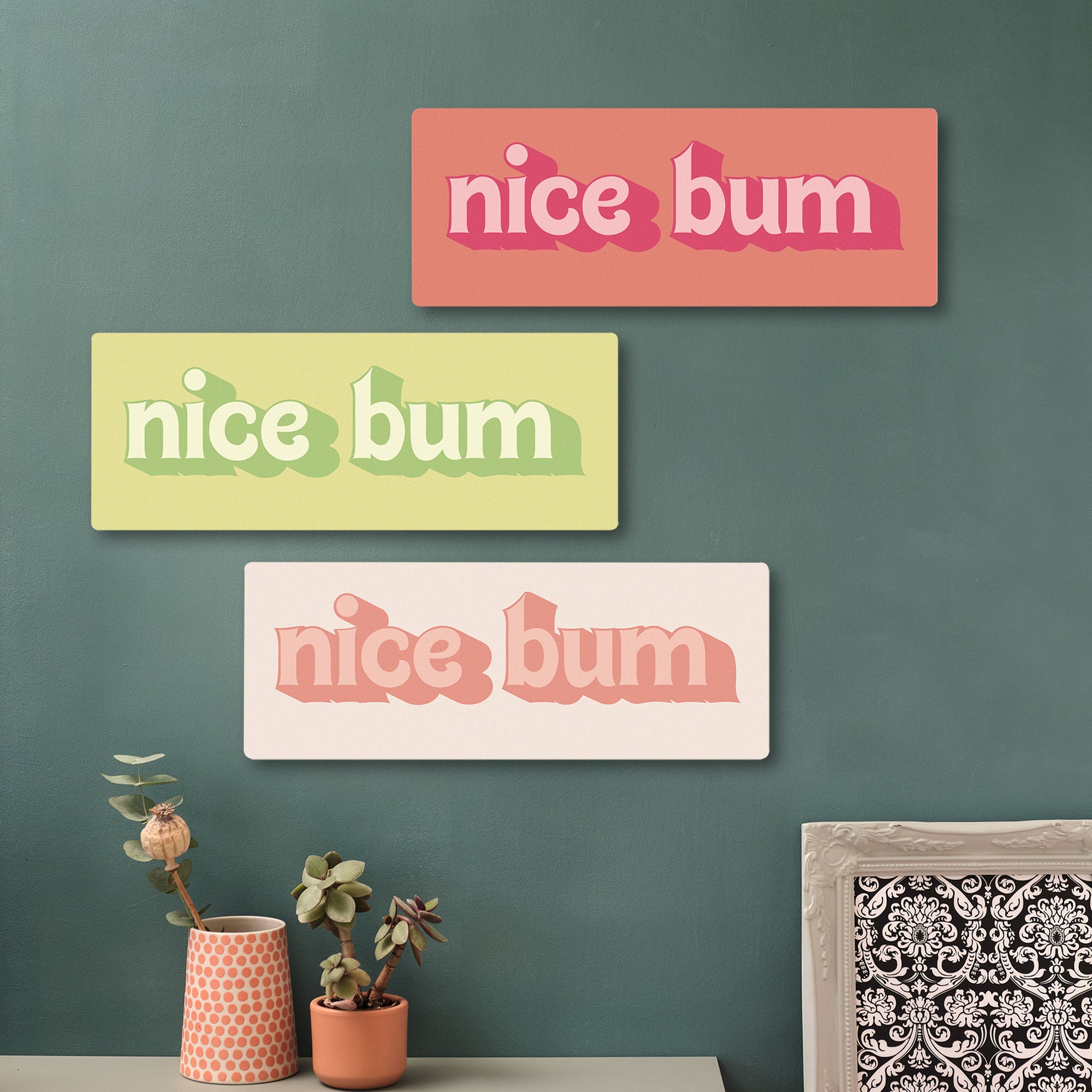 Nice Bum Wooden Wall Art - perfect hallway joy!
