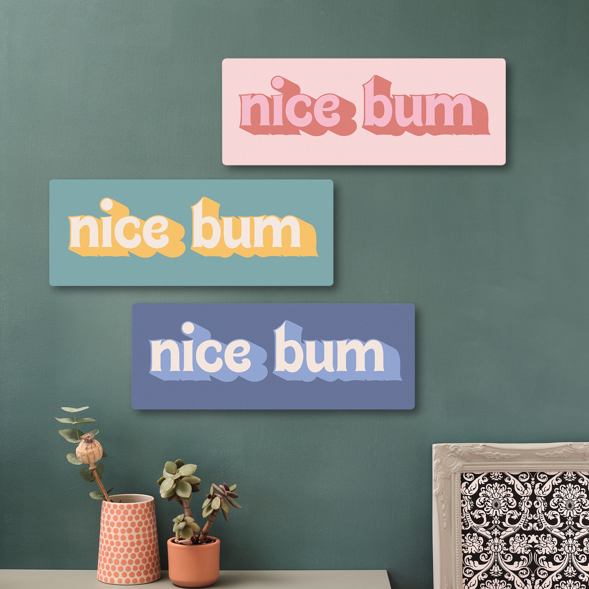 Nice Bum Wooden Wall Art - perfect hallway joy!