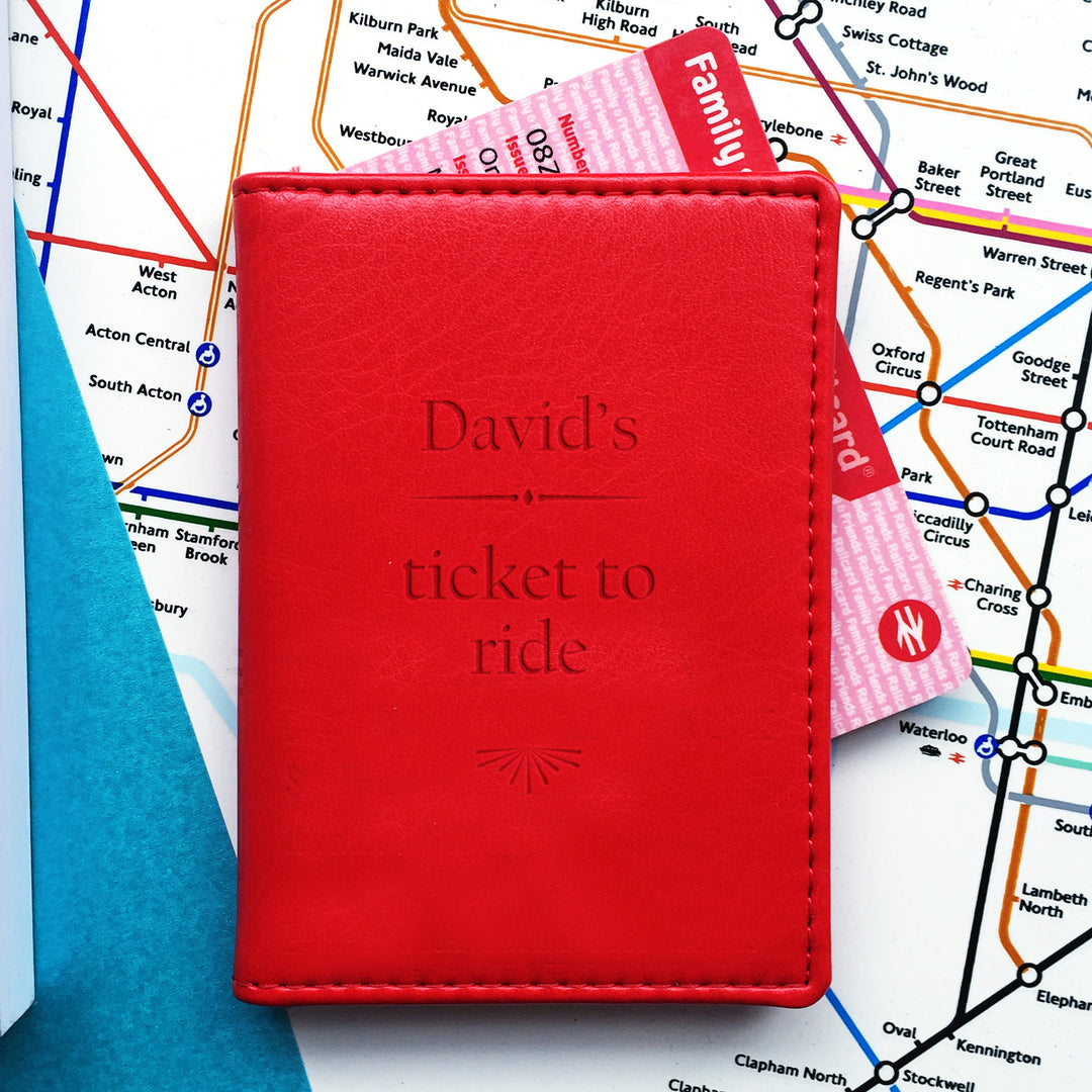 Ticket To Ride Personalised Bank Travel Card Wallet Holder