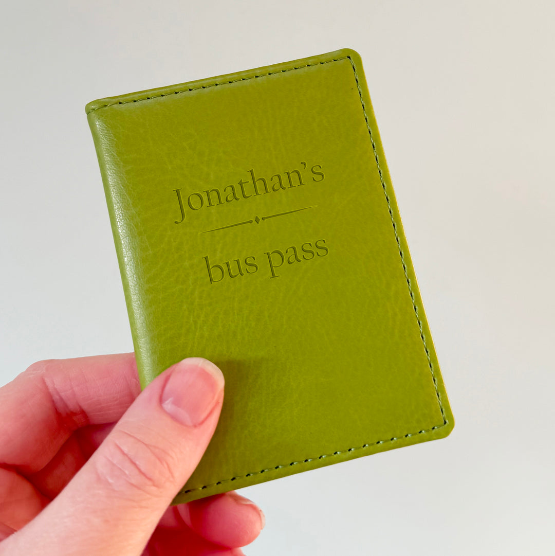 Personalised Bus Pass Bank Card Holder Wallet