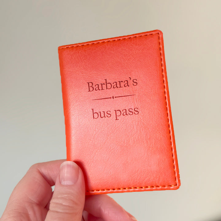 Personalised Bus Pass Bank Card Holder Wallet