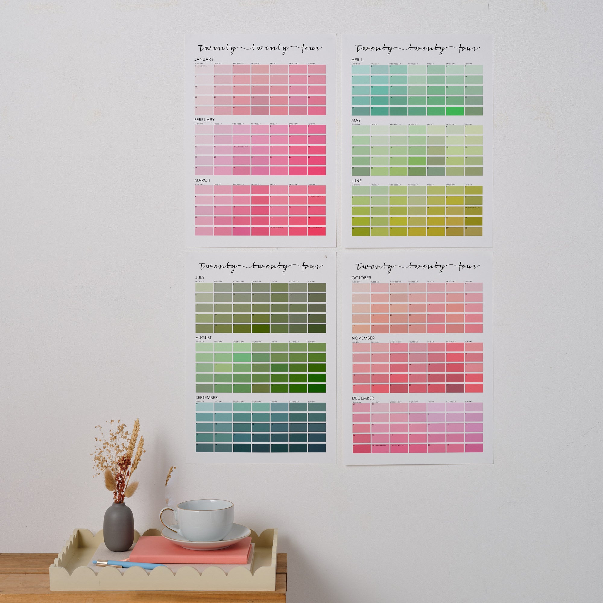 Paint Chip Colour Swatch Wall Planner