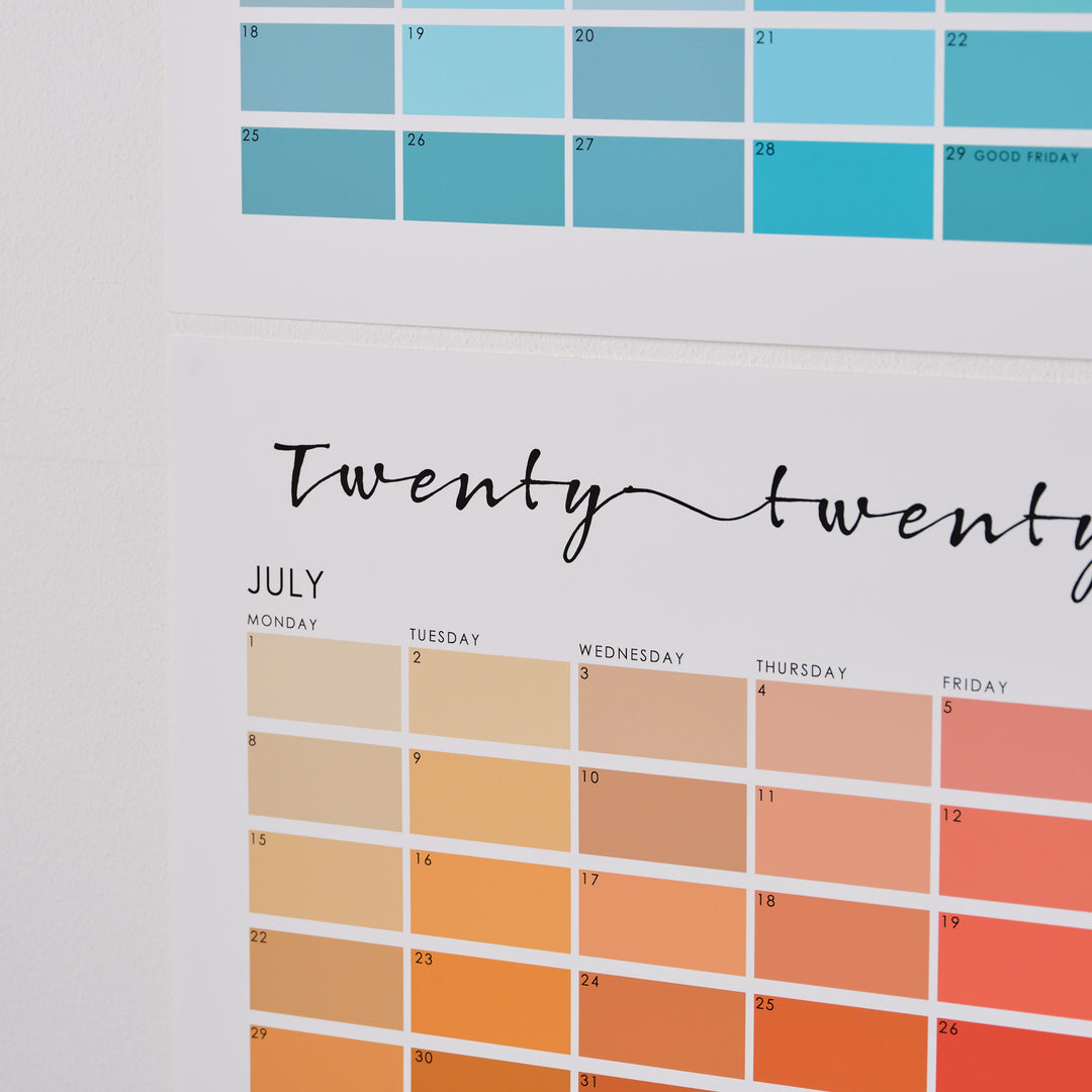Paint Chip Colour Swatch Wall Planner Calendar