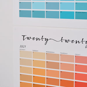 Paint Chip Colour Swatch Wall Planner Calendar