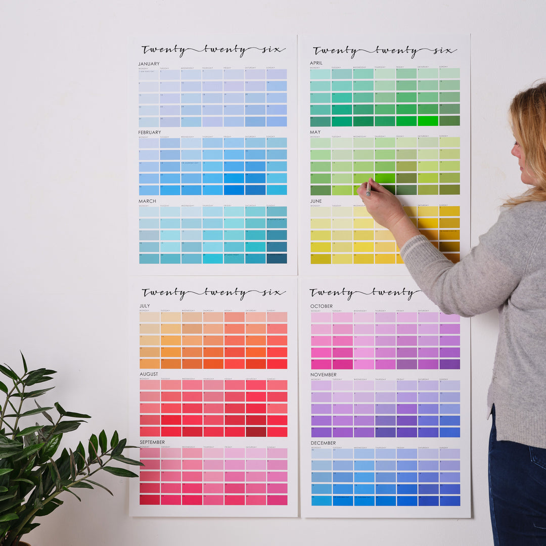 Paint Chip Colour Swatch Wall Planner Calendar