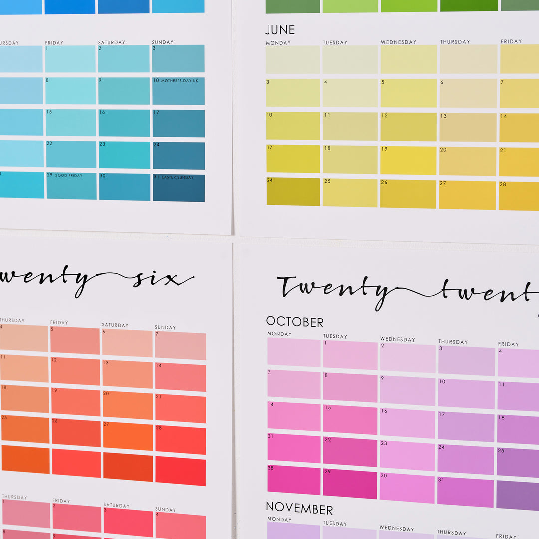 Paint Chip Colour Swatch Wall Planner Calendar