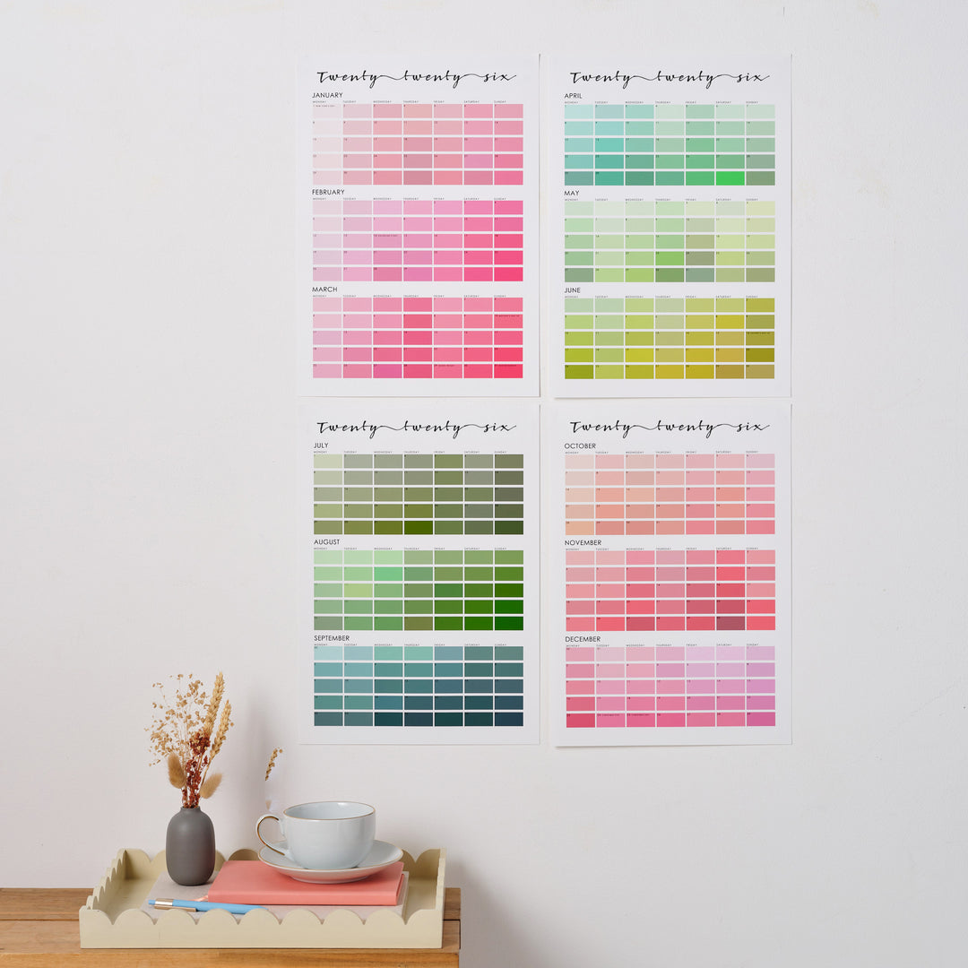 Paint Chip Colour Swatch Wall Planner Calendar