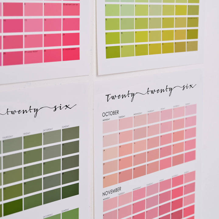 Paint Chip Colour Swatch Wall Planner Calendar