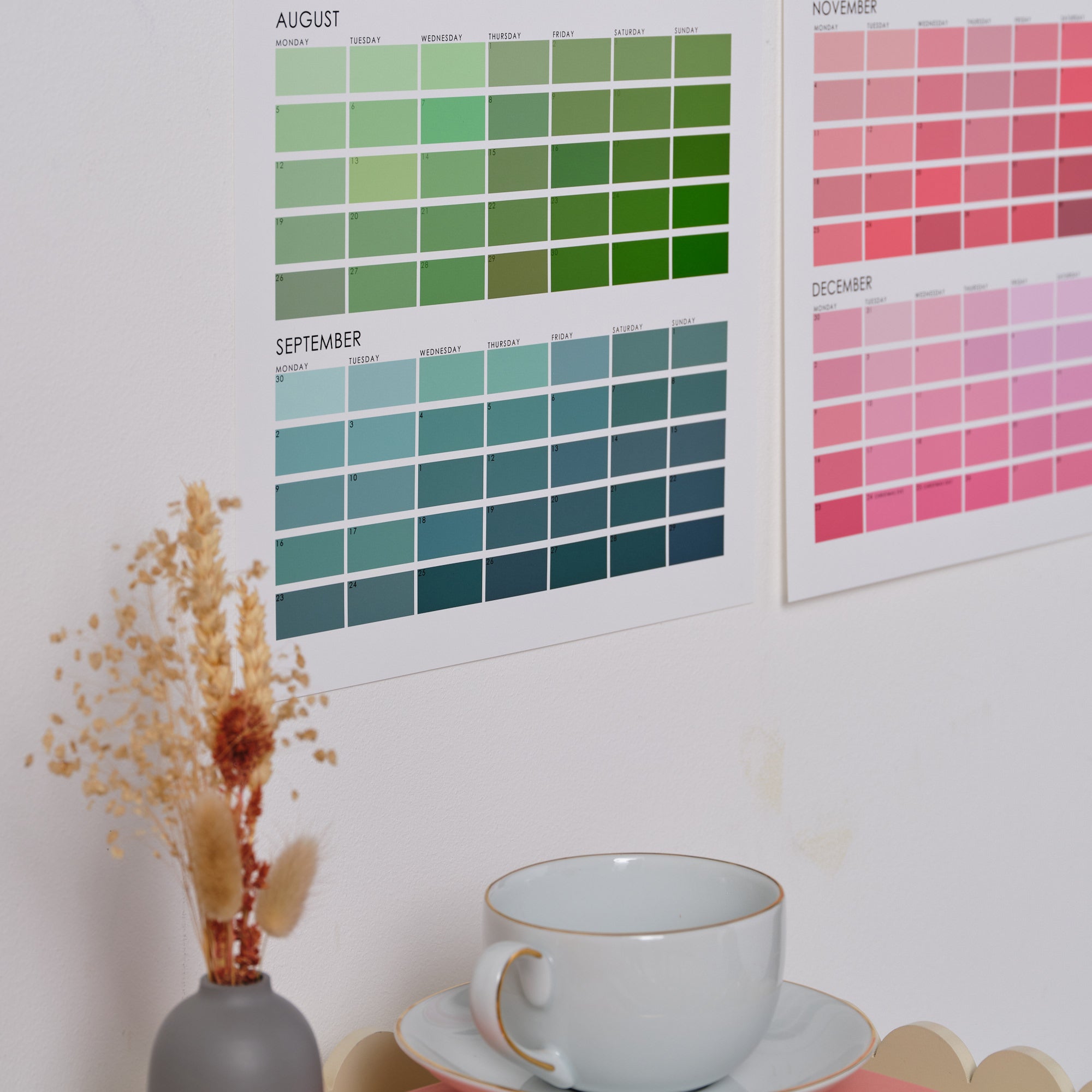 Paint Chip Colour Swatch Wall Planner Calendar
