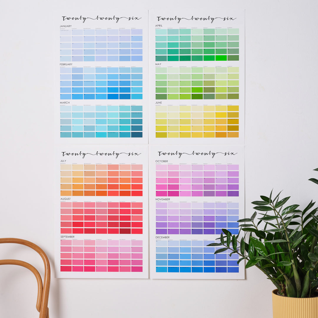 Paint Chip Colour Swatch Wall Planner Calendar