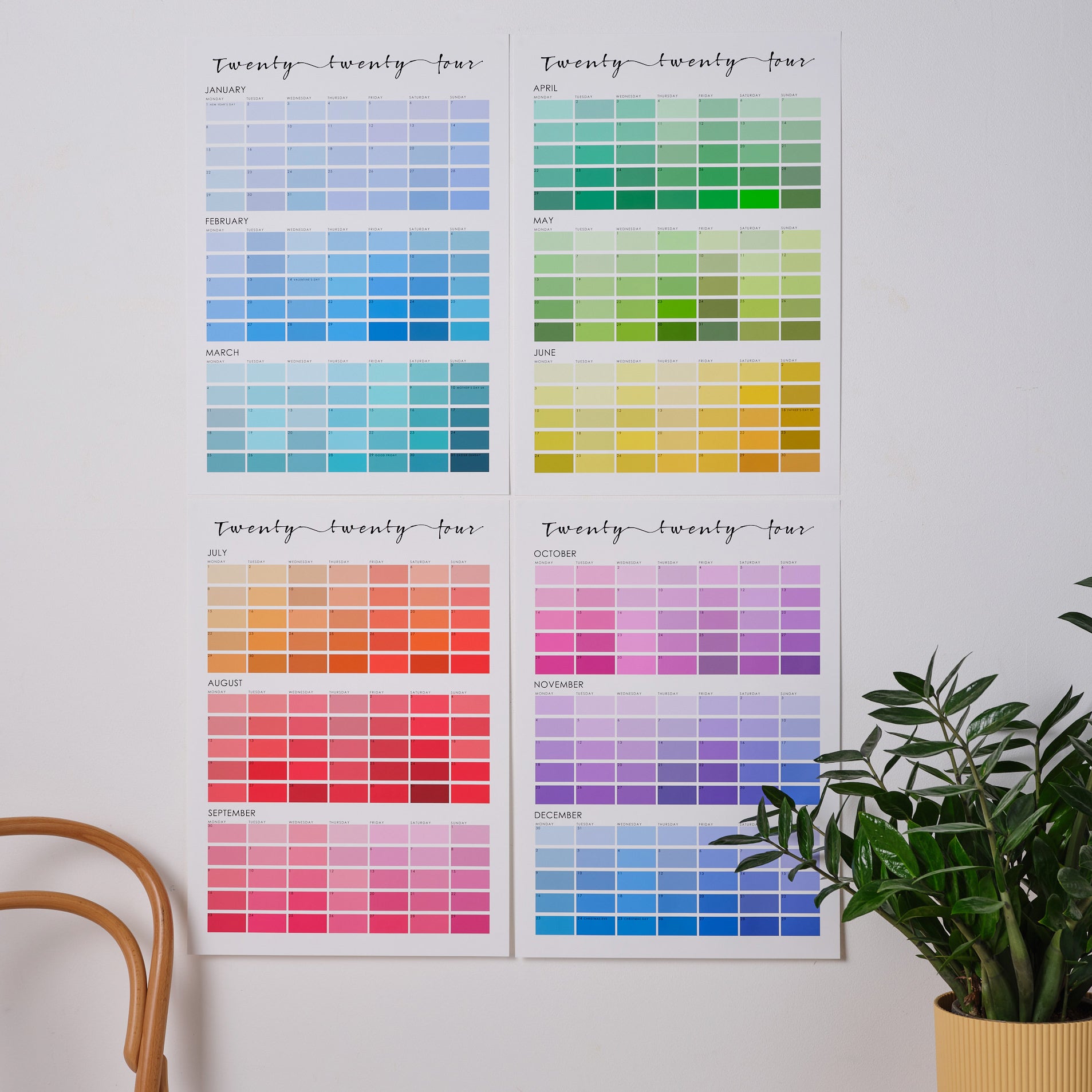 Paint Chip Colour Swatch Wall Planner