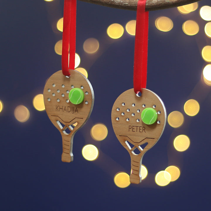 Personalised Padel Ball Christmas Tree Decoration
