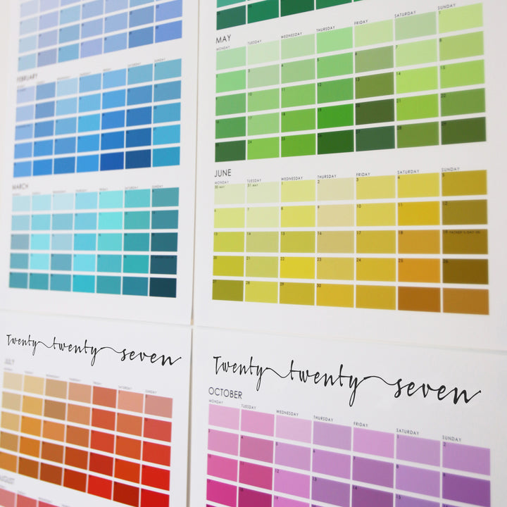 Paint Chip Colour Swatch Wall Planner Calendar