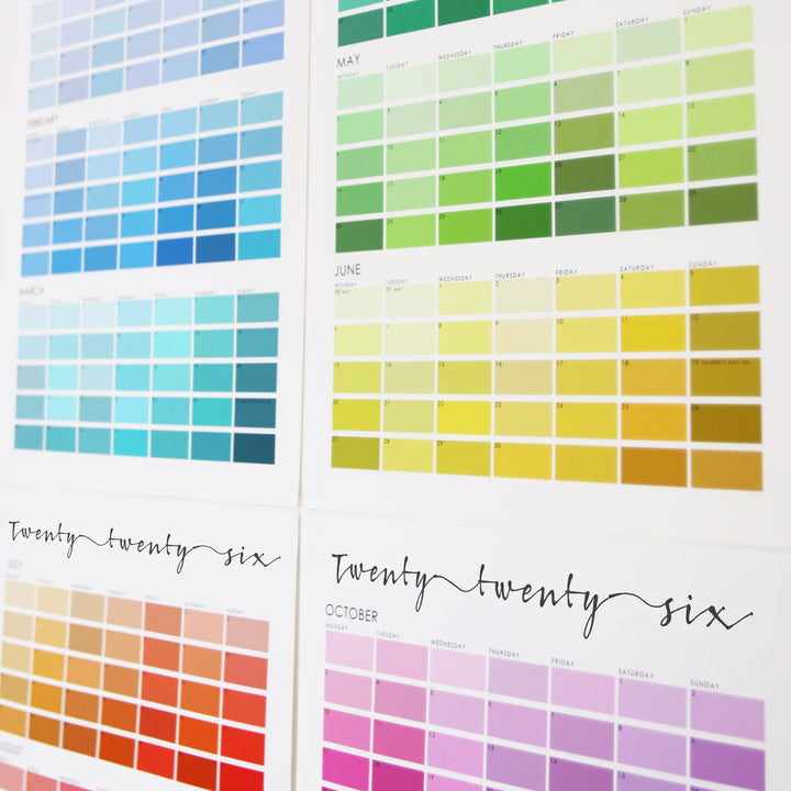 Paint Chip Colour Swatch Wall Planner Calendar