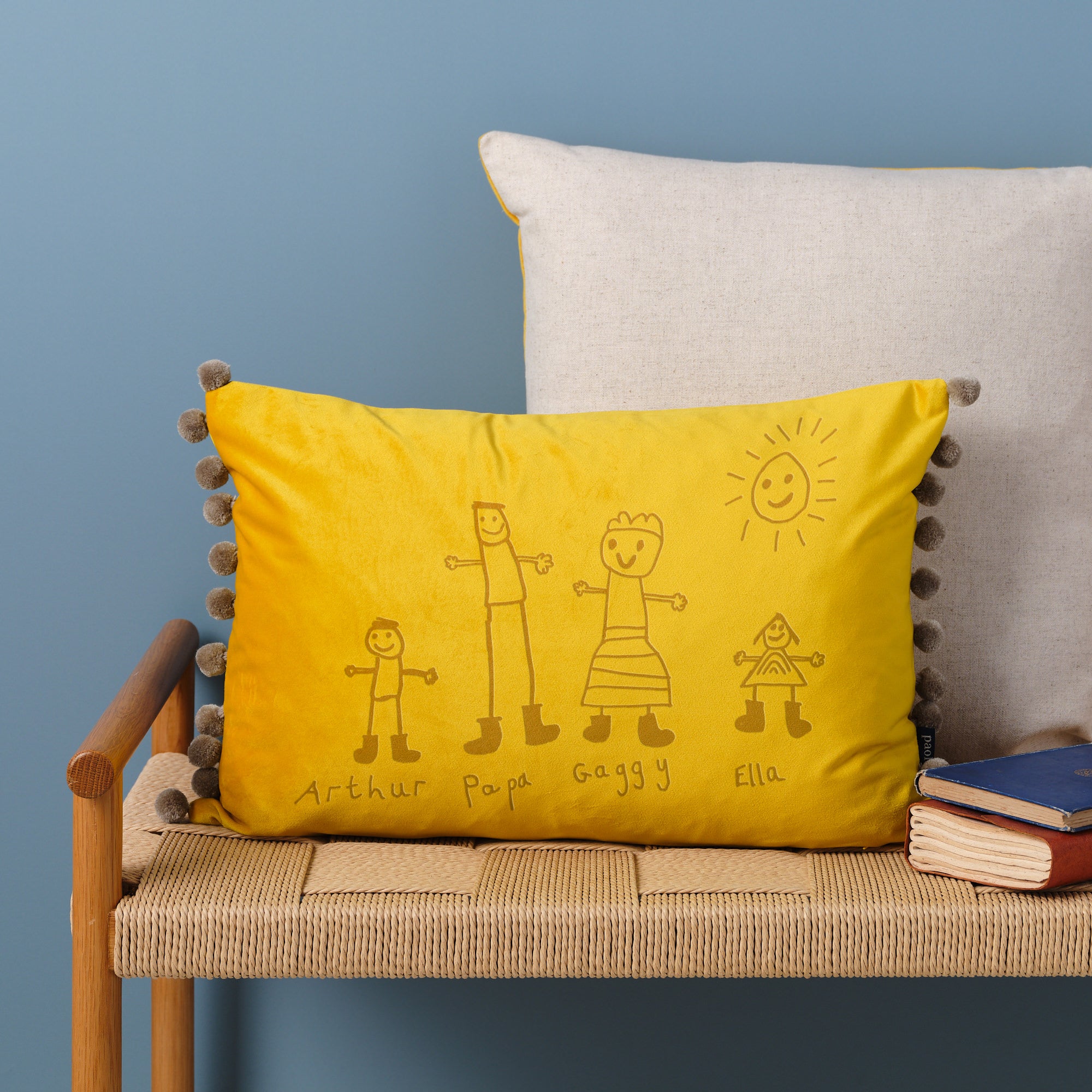 Child's Drawing Personalised Velvet Cushion