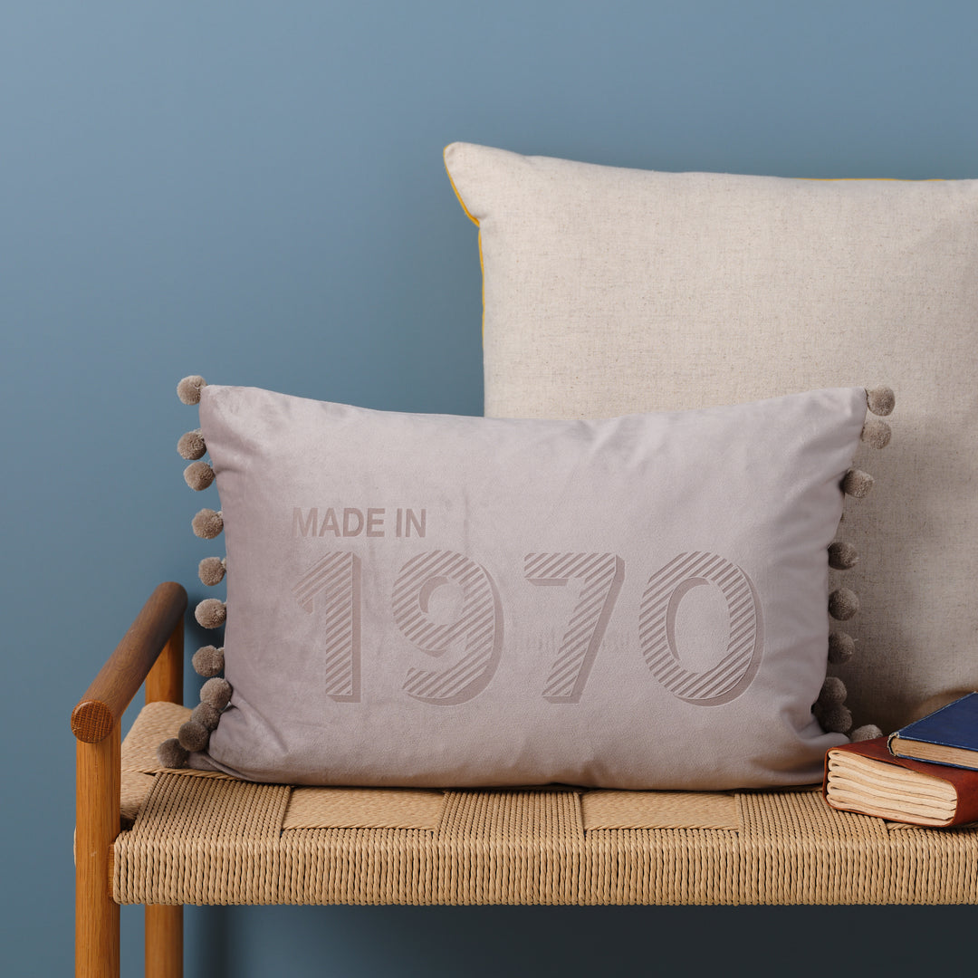 Personalised Made In Year Velvet Cushion