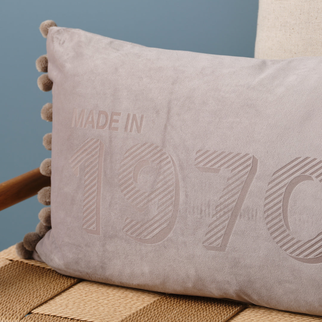 Personalised Made In Year Velvet Cushion