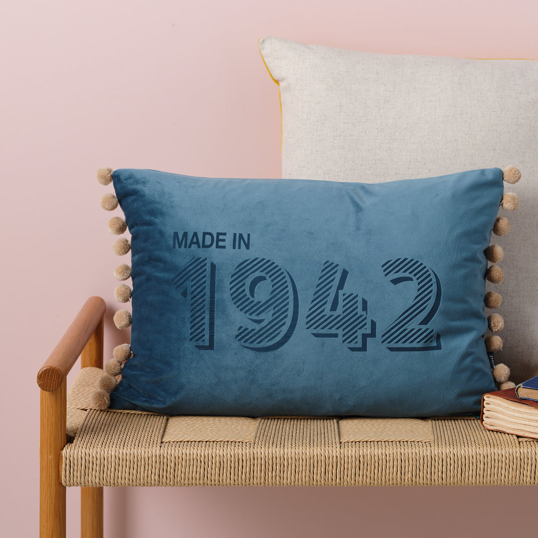 Personalised Made In Year Velvet Cushion