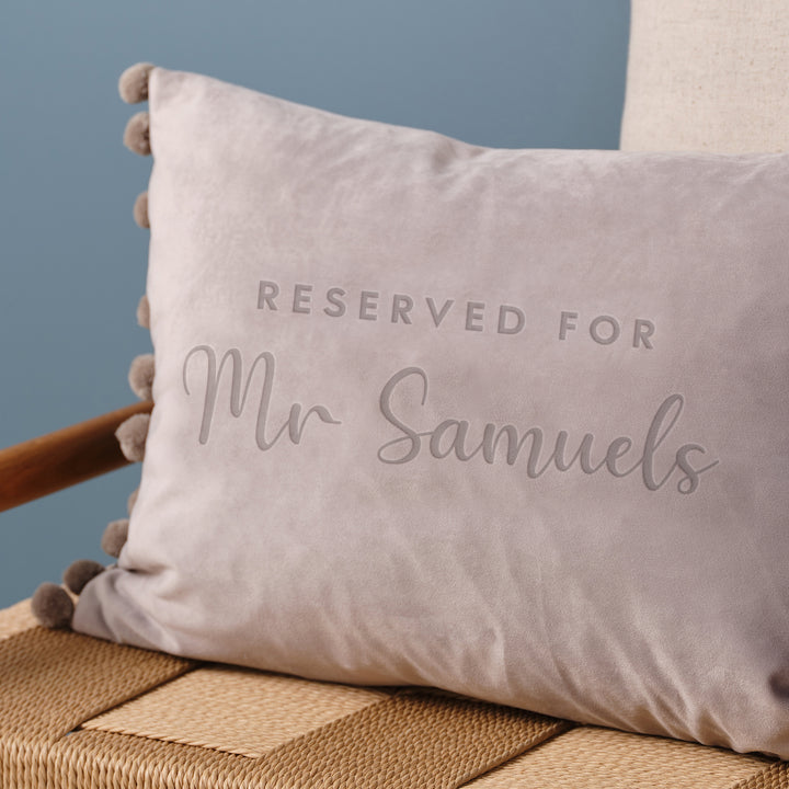 Personalised "Reserved For" Velvet Cushion
