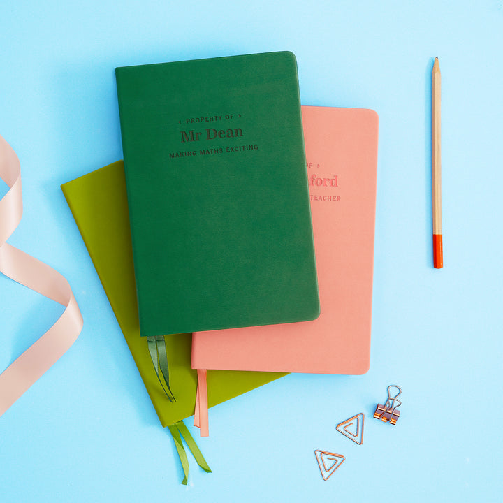 Personalised 'Property Of' Vegan Leather Notebook