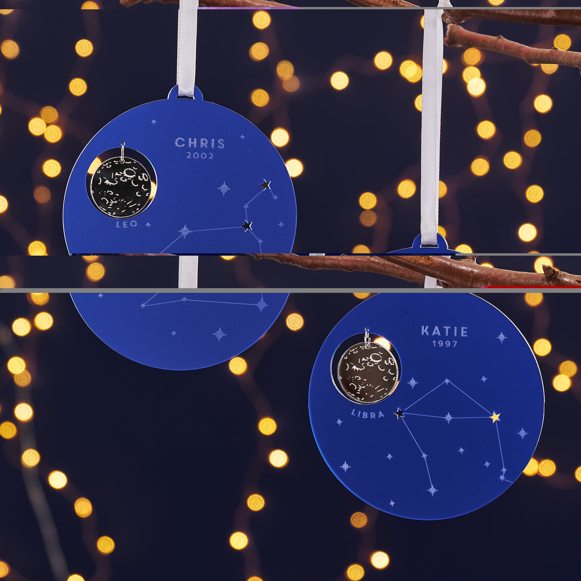 Night Sky Personalised Star Sign Zodiac Christmas Tree Decoration