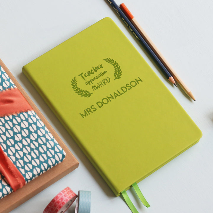 Teacher Appreciation Award Personalised Notebook