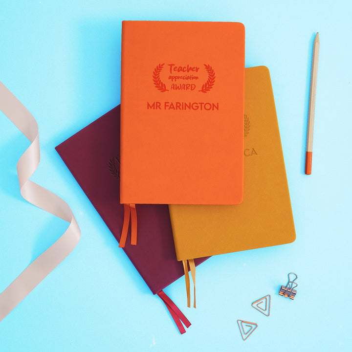 Teacher Appreciation Award Personalised Notebook