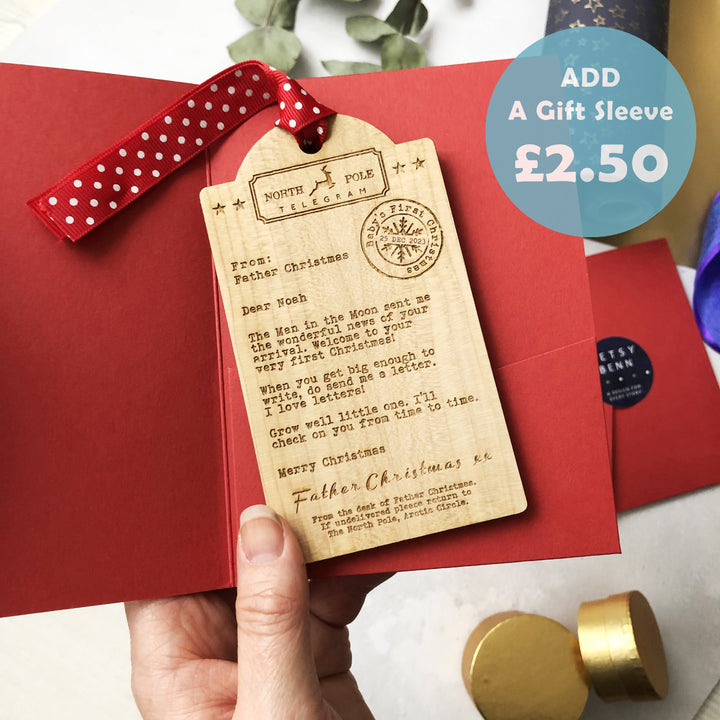 Baby's First Christmas Wooden Decoration for any year