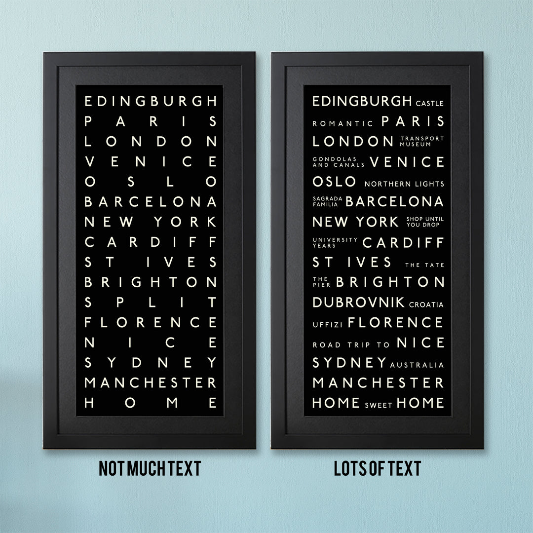 Couples Personalised Destination Bus Blind