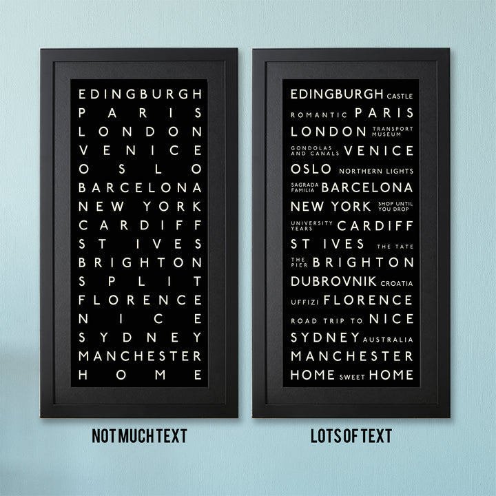Couples Personalised Destination Bus Blind