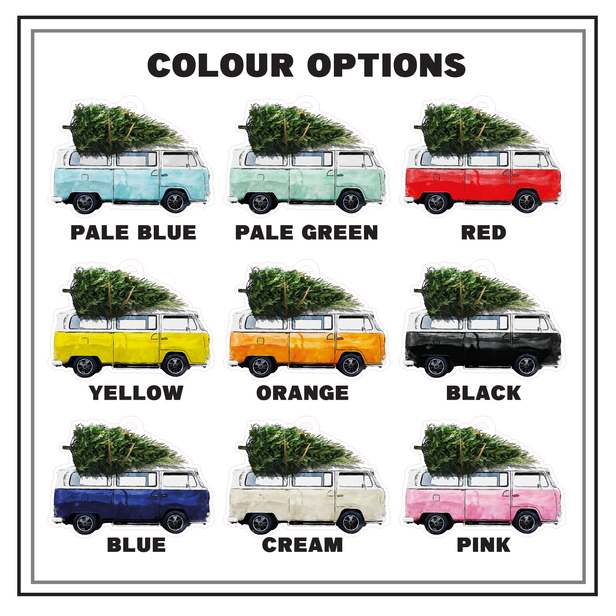 VW Campervan with Christmas Tree Decoration
