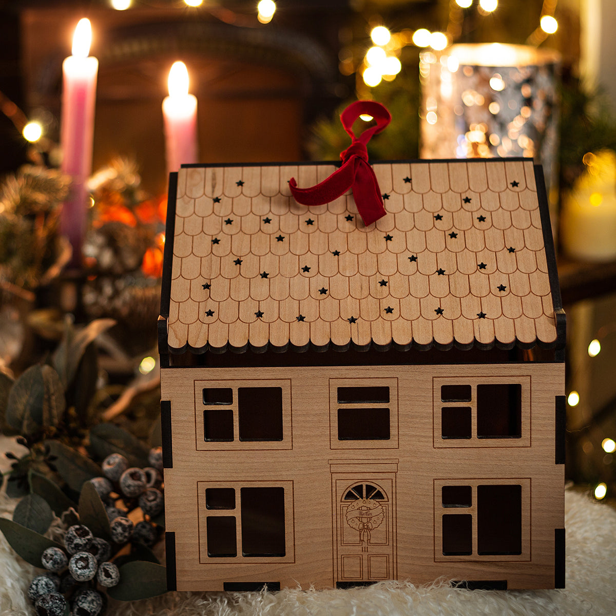 Personalised Wooden Christmas Eve Box House