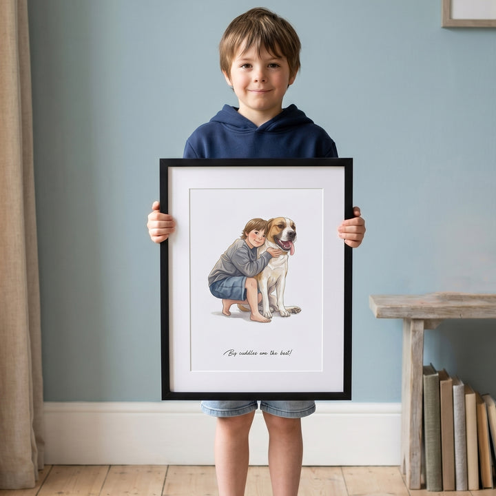 Custom Anime Style Illustrated Portrait Print