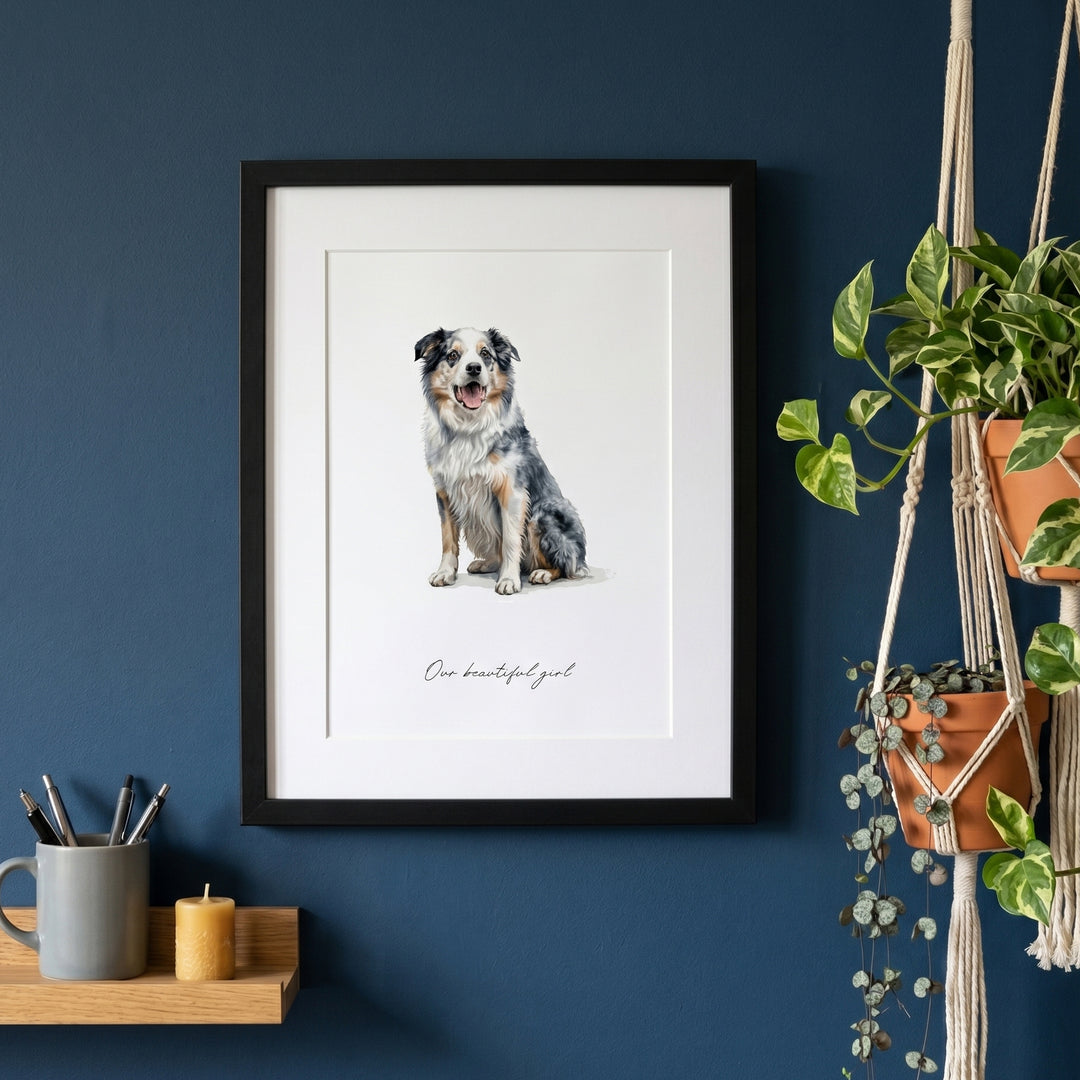 Custom Watercolour Illustrated Pet Print