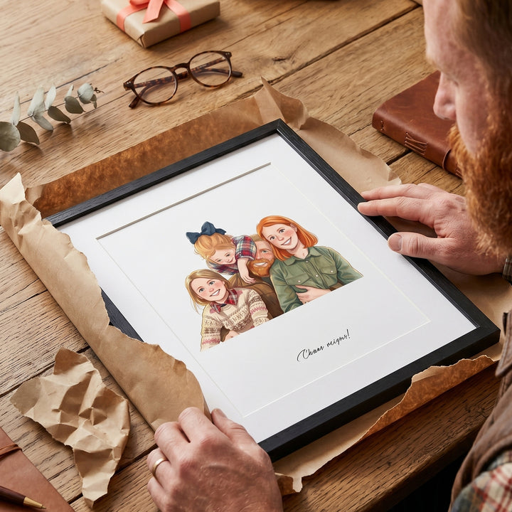 Custom Anime Style Illustrated Portrait Print